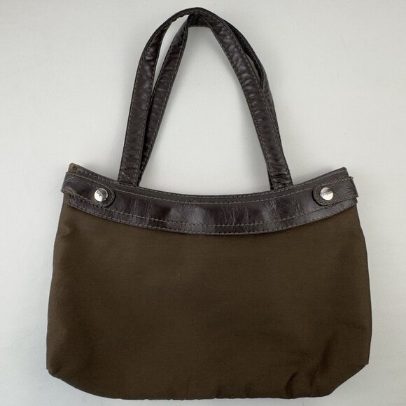 Thirty-One Shoulder Bag Brown Removable Floral Skirt Brown Trim Purse Sachel - Picture 4 of 16